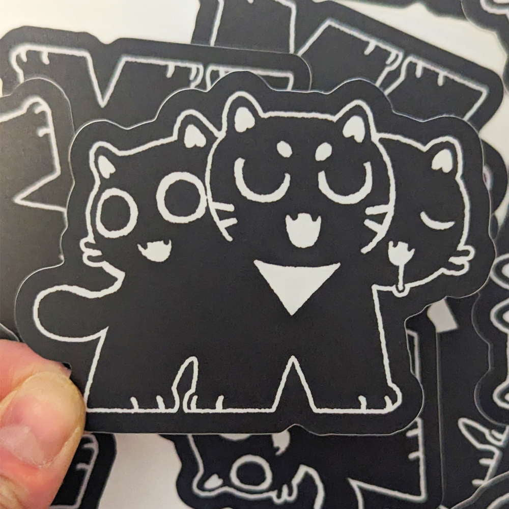 Cat Cerebus Vinyl Sticker - Maofriends