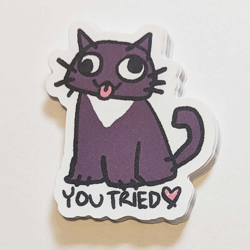 You Tried Kiki Black Cat Sticker - Maofriends