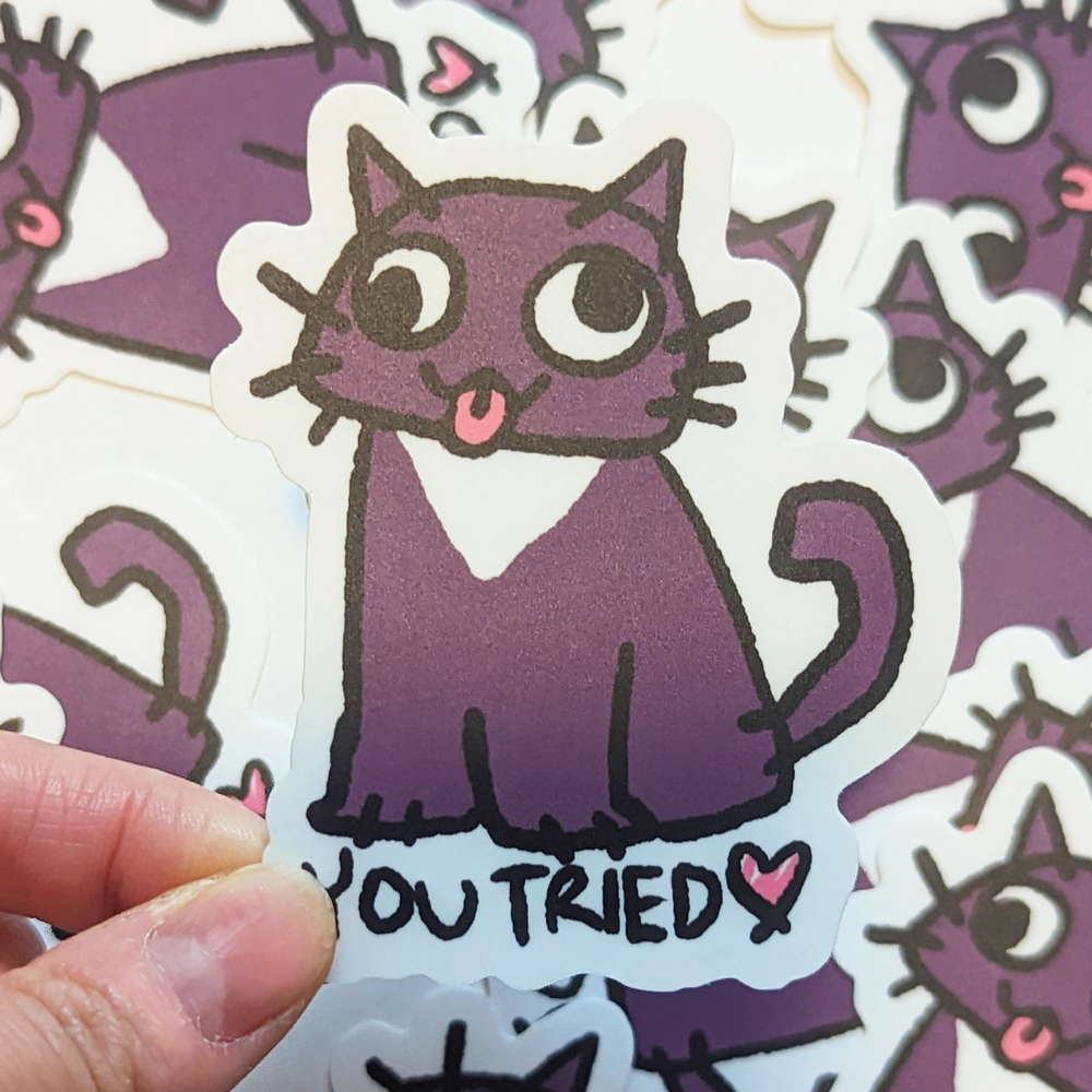 You Tried Kiki Black Cat Sticker - Maofriends