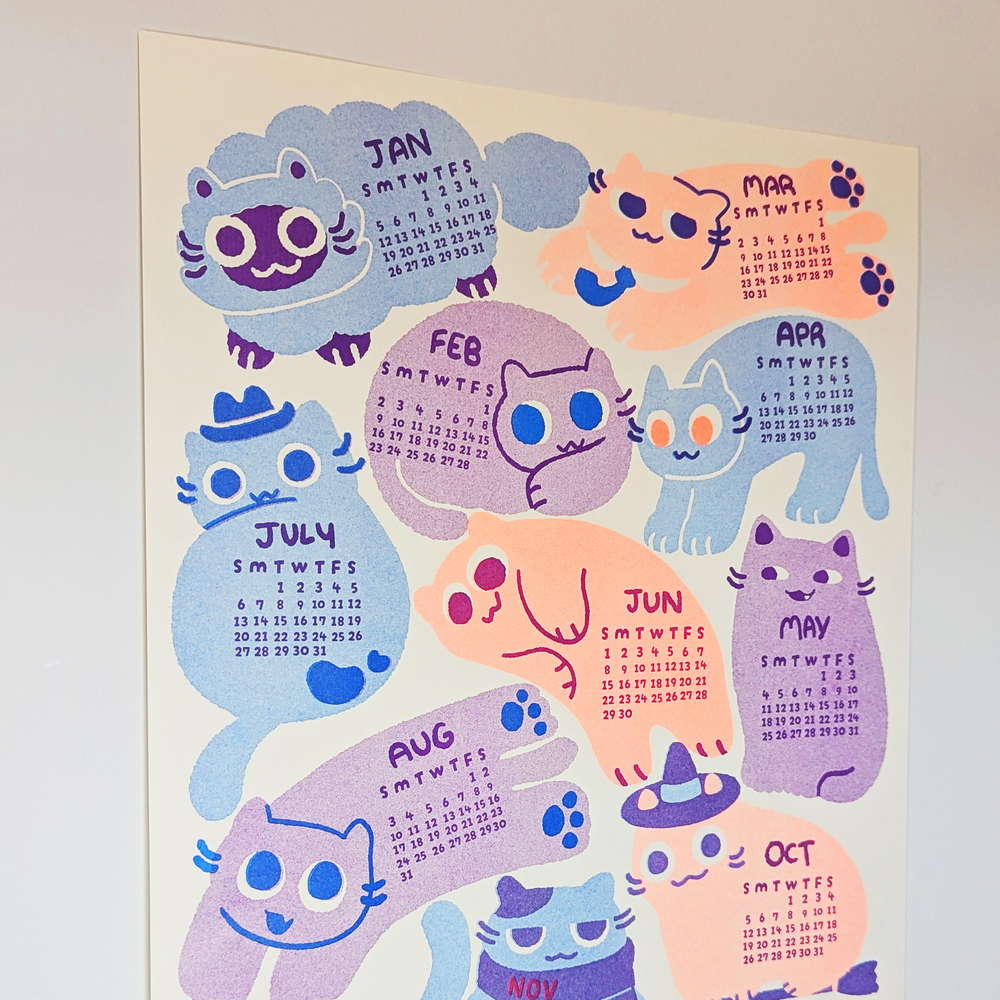2025 Maofriends Calendar Cat print - Maofriends