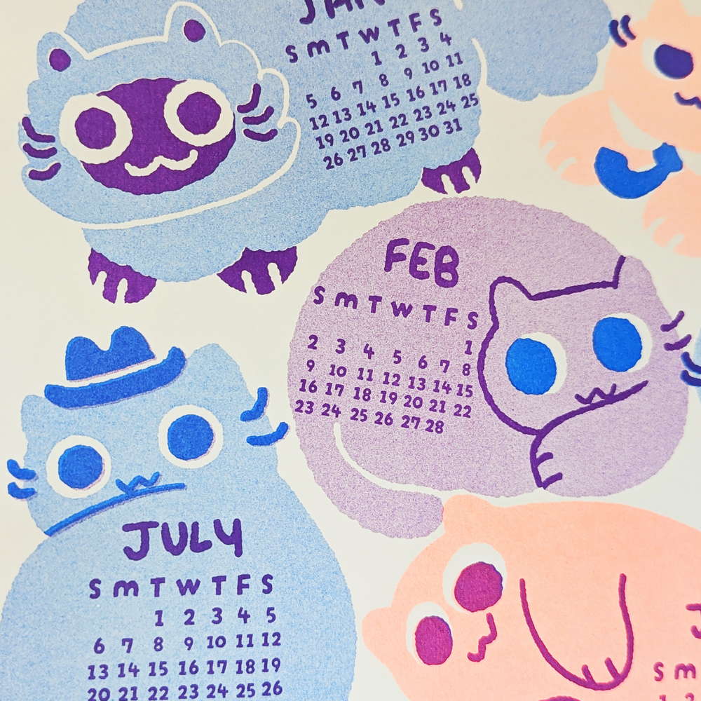 2025 Maofriends Calendar Cat print - Maofriends