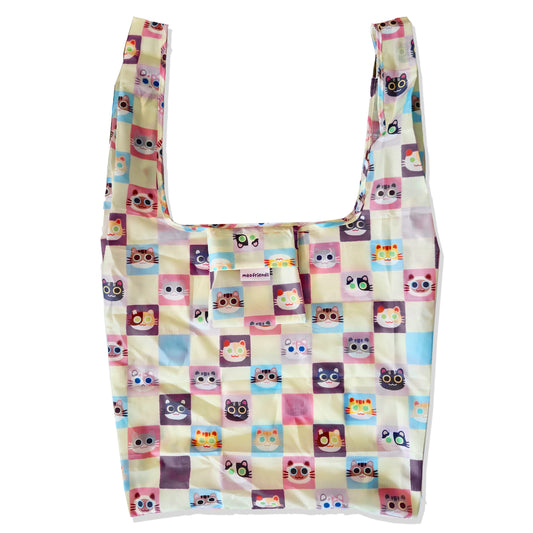 Reusable Grocery Shopping Bag- Pastel Cats 2025 Version