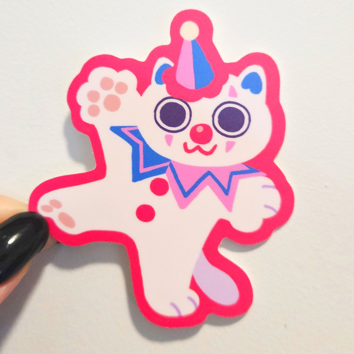 Jester Clown Cat Vinyl Sticker