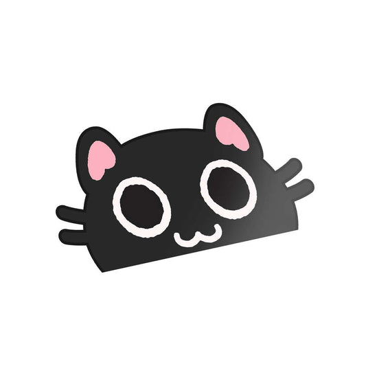 Peeker Happy Black Cat Sticker - Maofriends