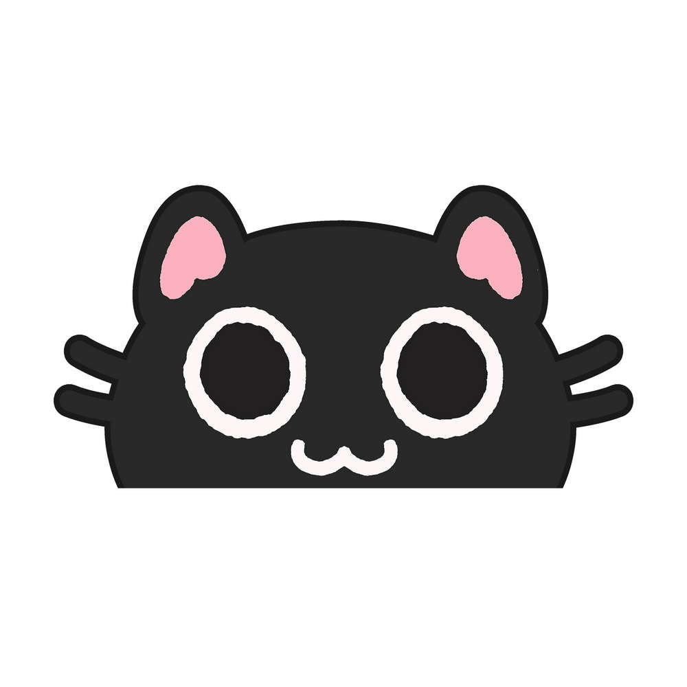 Peeker Happy Black Cat Sticker - Maofriends