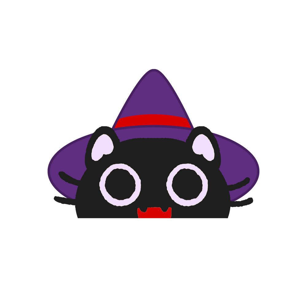 Peeker Witchy Black Cat Sticker - Maofriends