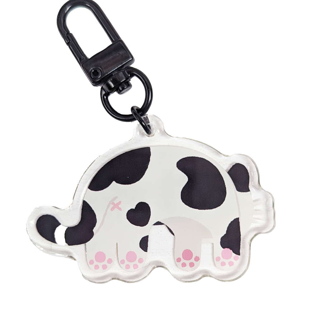 Keychain Black White Cow Cat - Maofriends