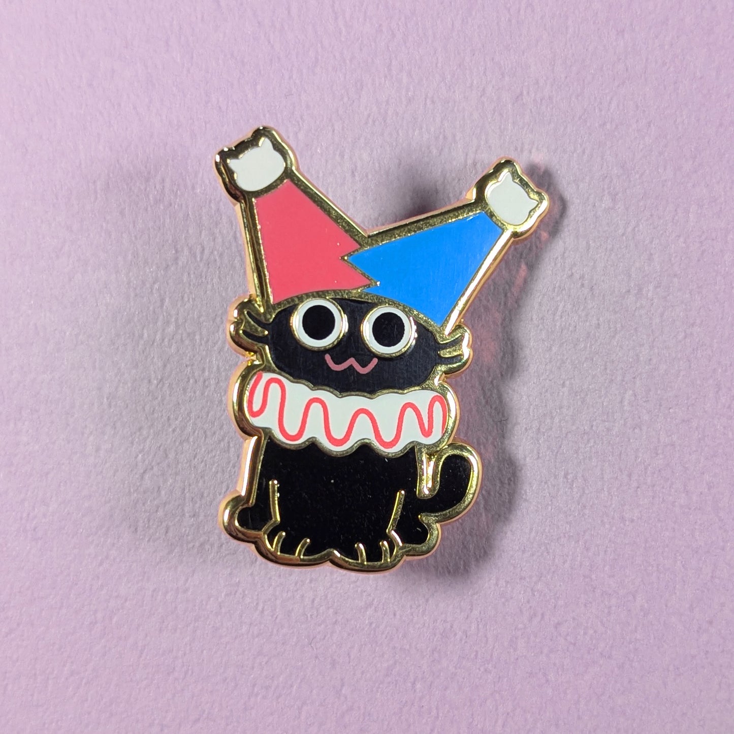 Clown Black Cat Enamel Pin