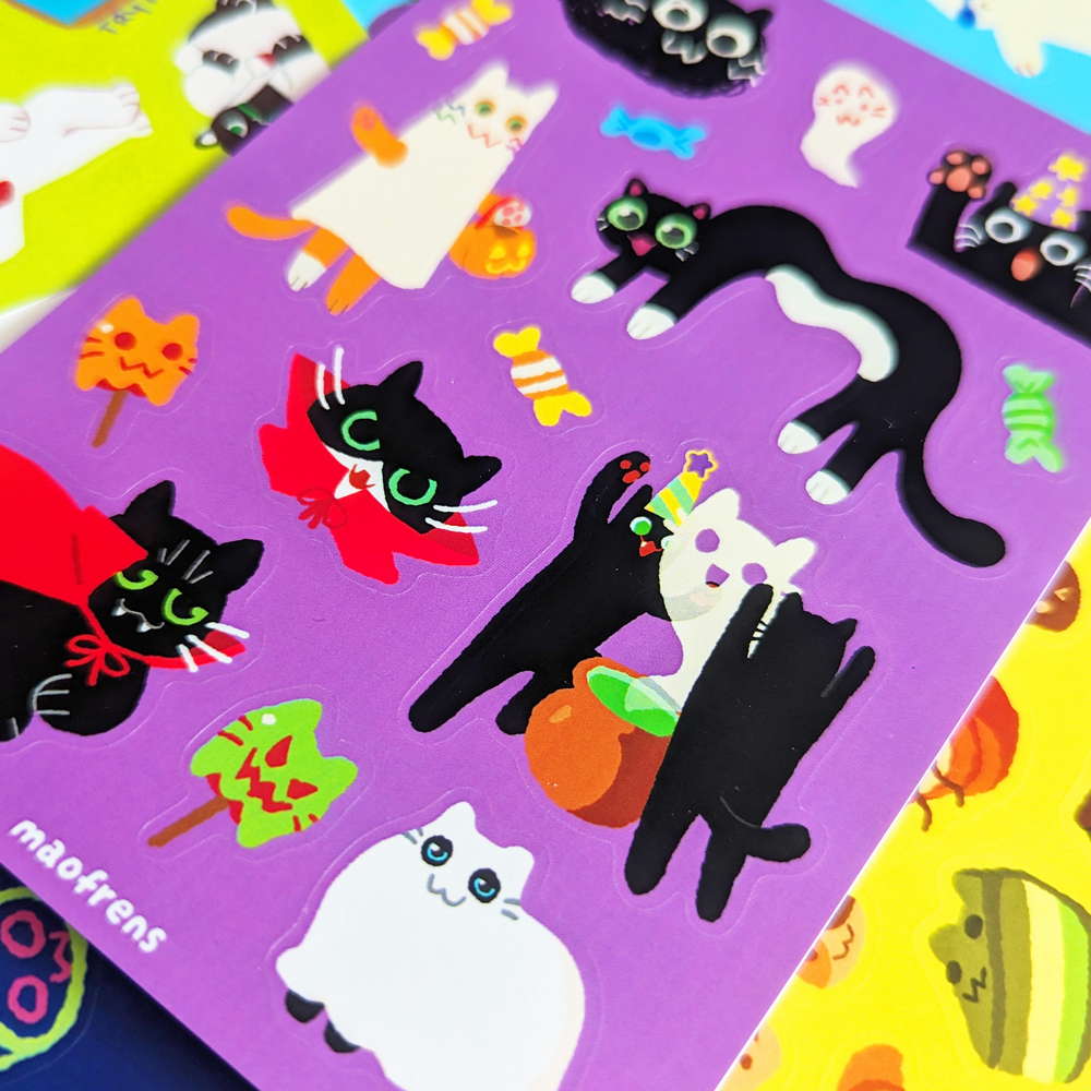 Spooky Cat Sticker Sheet - Maofriends