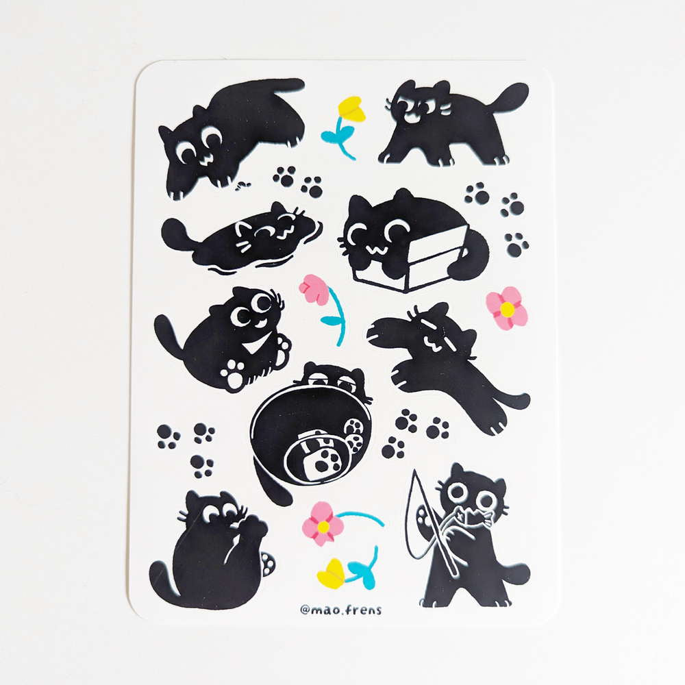 Kiki Black Cat Sticker Sheet - Maofriends