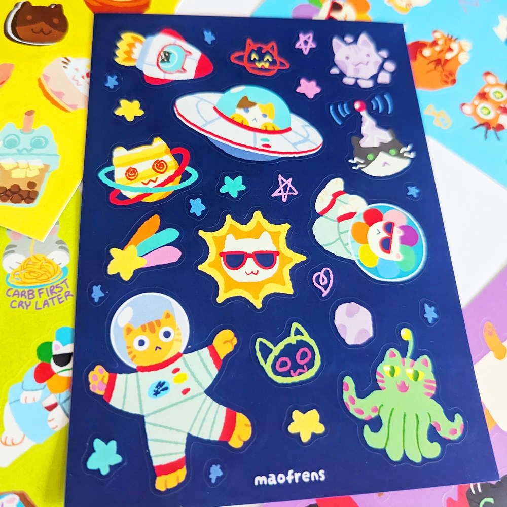 Cats in Space Sticker Sheet - Maofriends