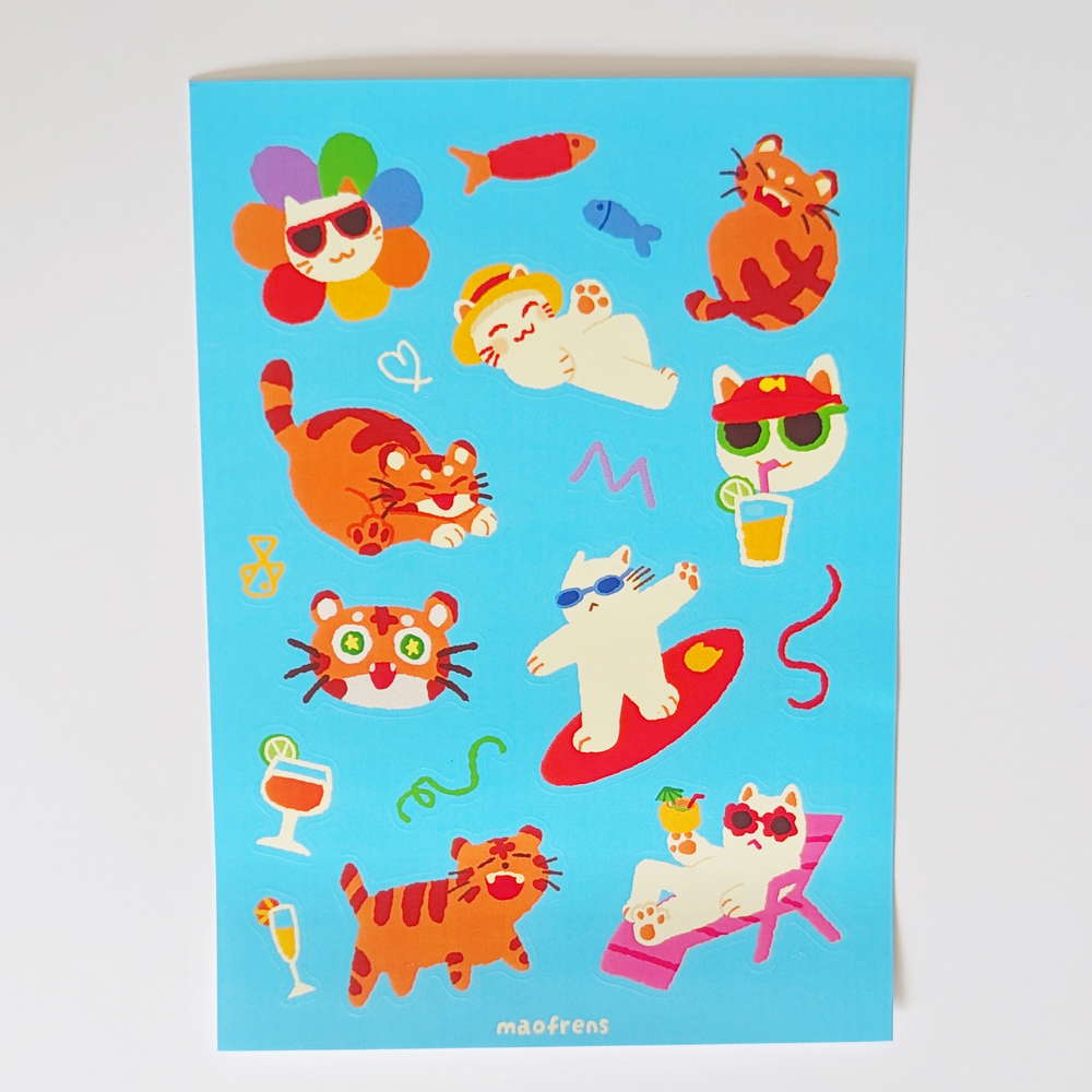 Maofrens Vacation Sticker Sheet - Maofriends