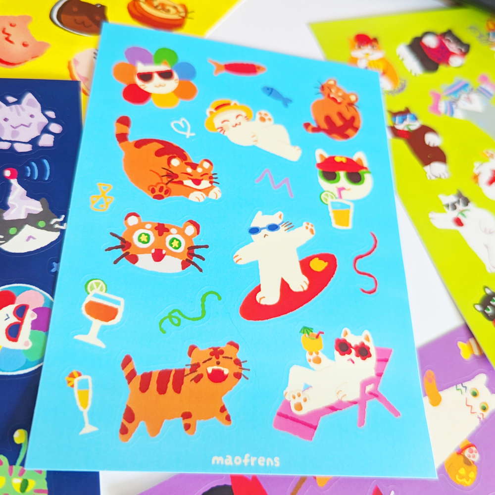 Maofrens Vacation Sticker Sheet - Maofriends