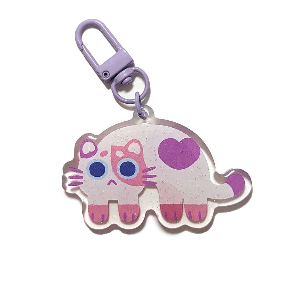 Keychain Purple White Cat - Maofriends