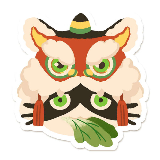 Lion dance Tuxedo Cat Vinyl Sticker - Maofriends