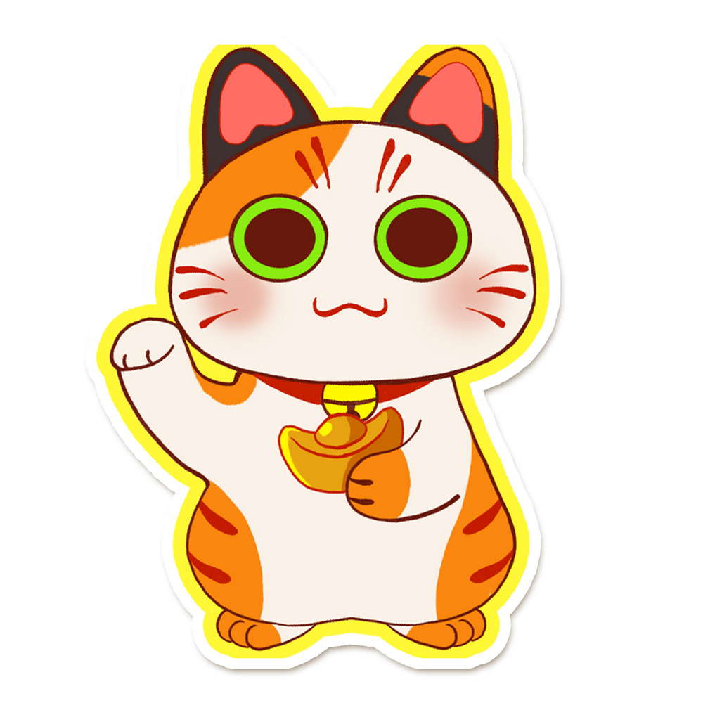 Lucky Cat Vinyl Sticker - Maofriends