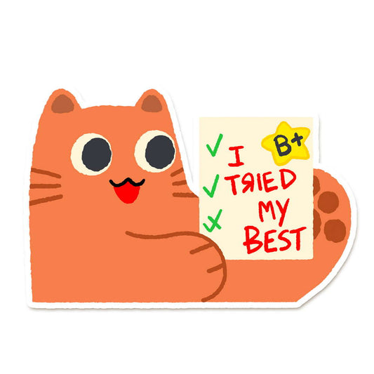I tried Orange Cat Vinyl Sticker - Maofriends