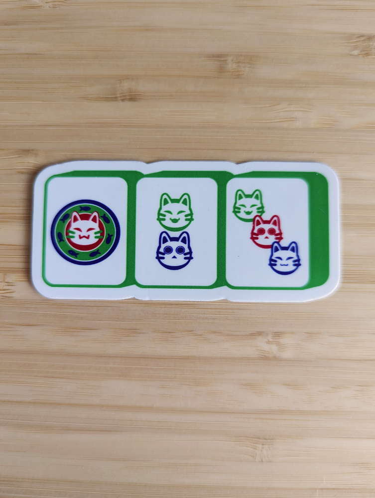 Mahjong Cat Vinyl Sticker - Maofriends