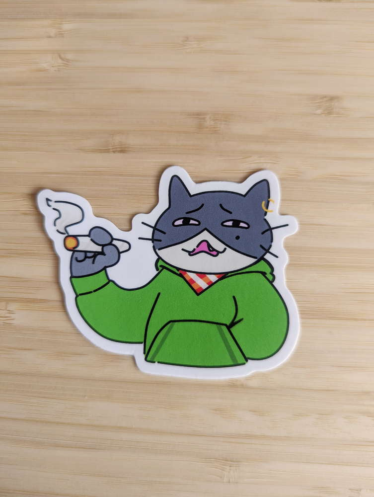 Hoodie Cat Vinyl Sticker - Maofriends