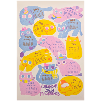 2026 Maofriends Calendar Cat print