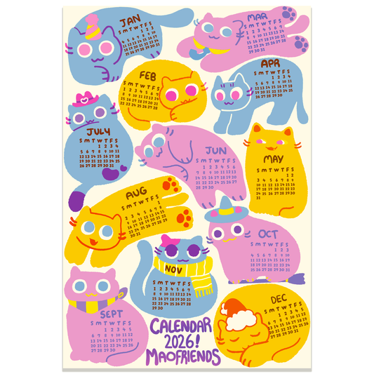 2026 Maofriends Calendar Cat print