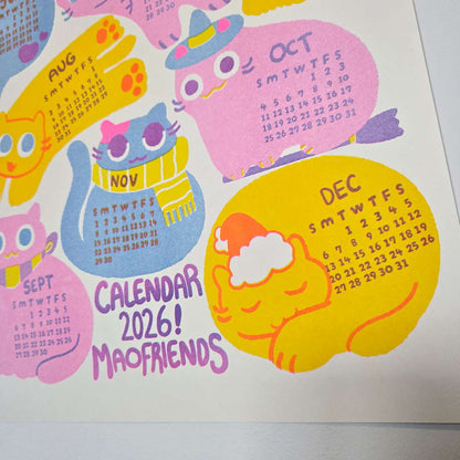 2026 Maofriends Calendar Cat print