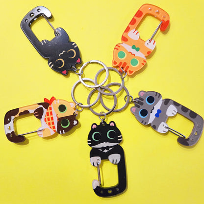 Black Cat Carabiner Keychain
