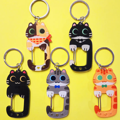 Black Cat Carabiner Keychain