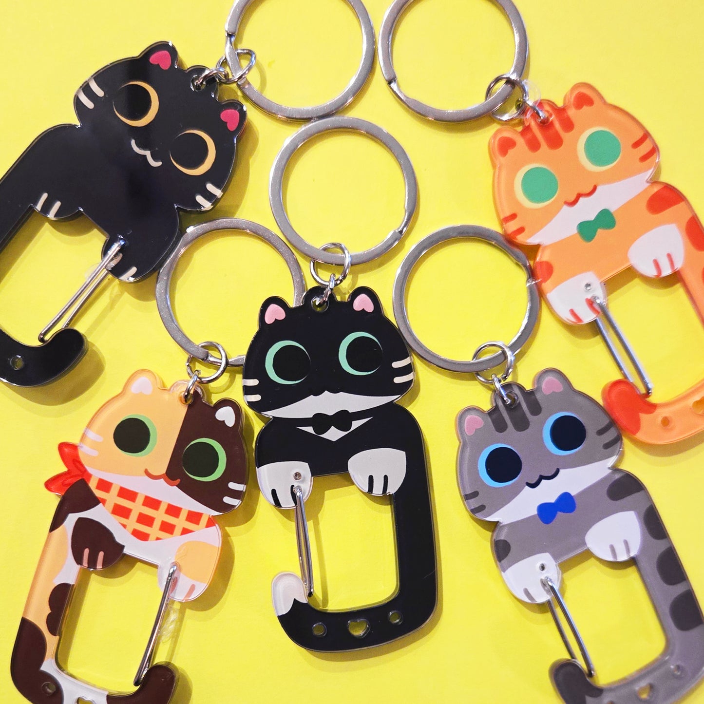 Black Cat Carabiner Keychain