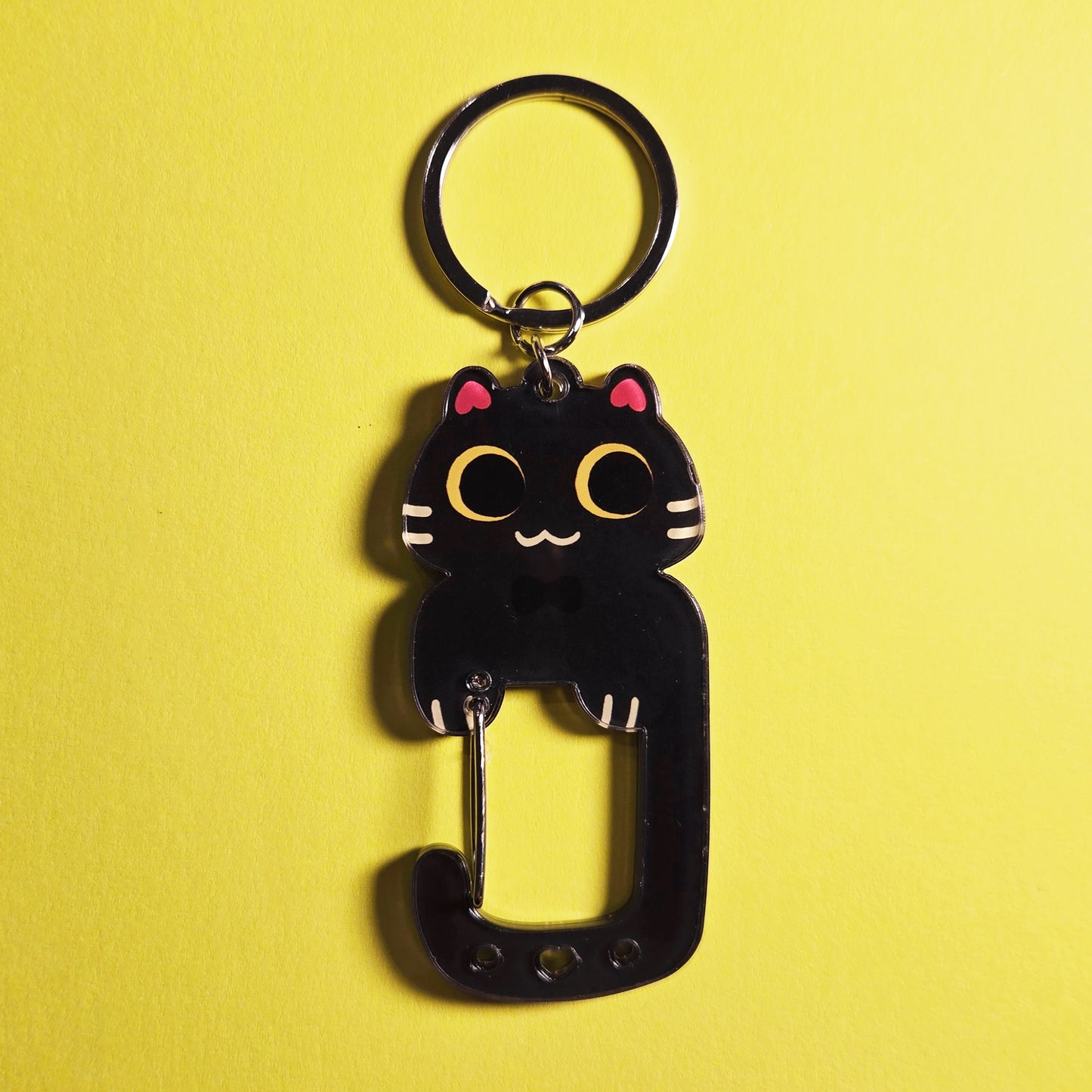 Black Cat Carabiner Keychain