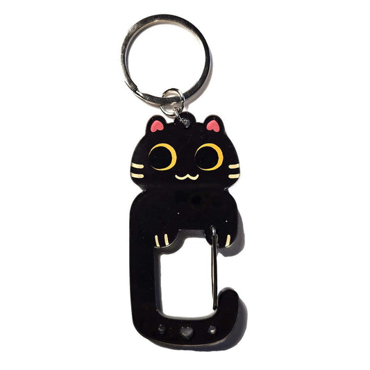 Black Cat Carabiner Keychain