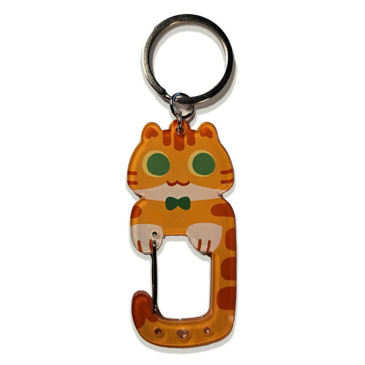 Orange Tabby Cat Carabiner Keychain