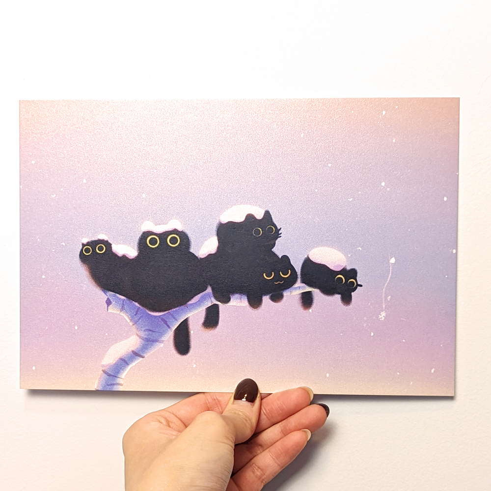 Morning Black Crow Cats Kitty Print - Maofriends