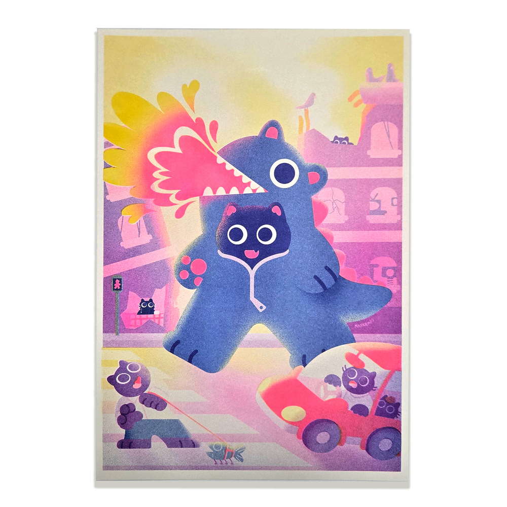 Godzillnya Riso Print