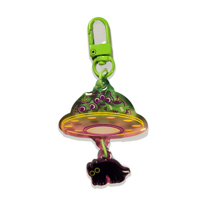 Hanging Alien Cat Keychain
