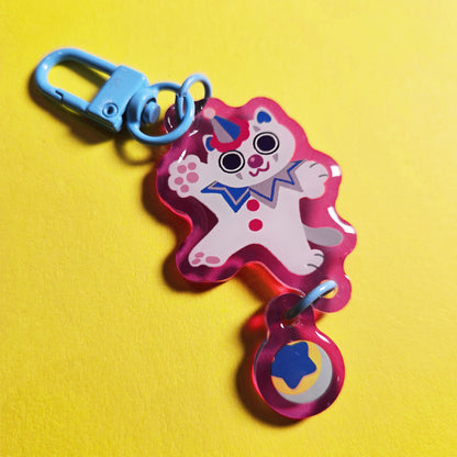 Hanging Jester Cat Keychain