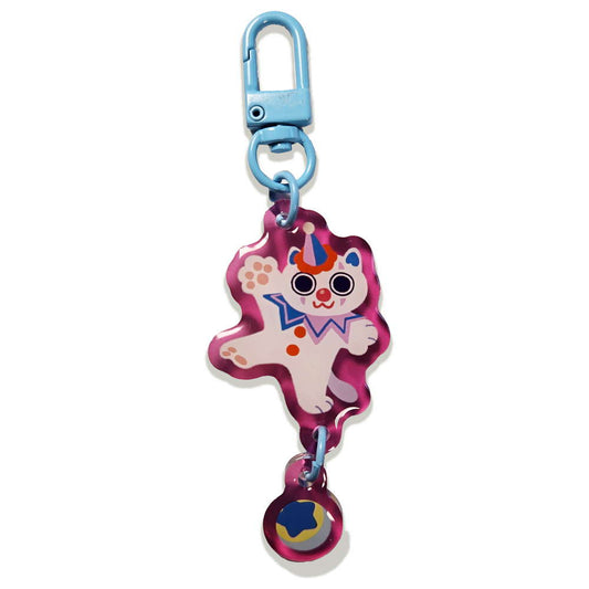 Hanging Jester Cat Keychain