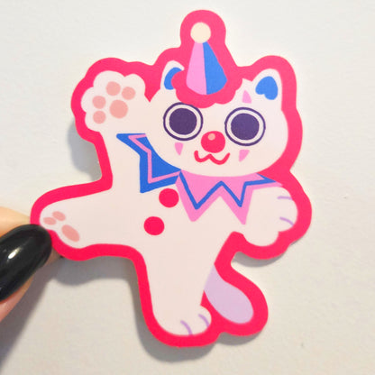 Jester Clown Cat Vinyl Sticker