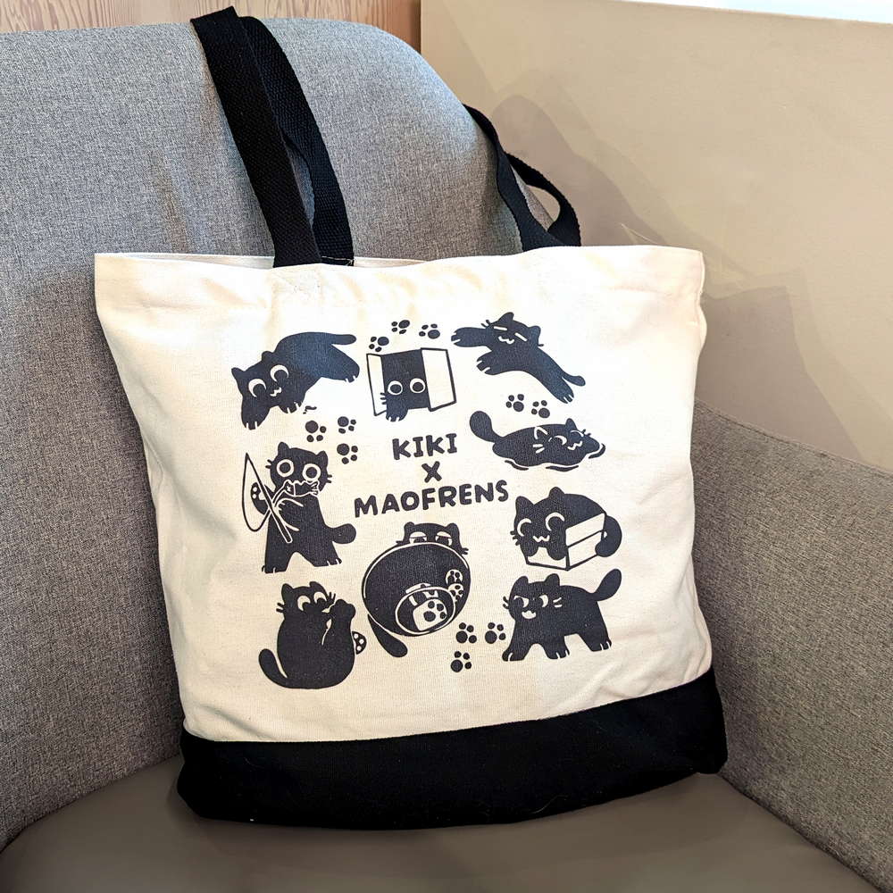 Kiki Black Cat Canvas Tote Bag - Maofriends