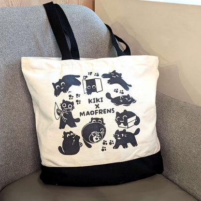 Kiki Black Cat Canvas Tote Bag - Maofriends