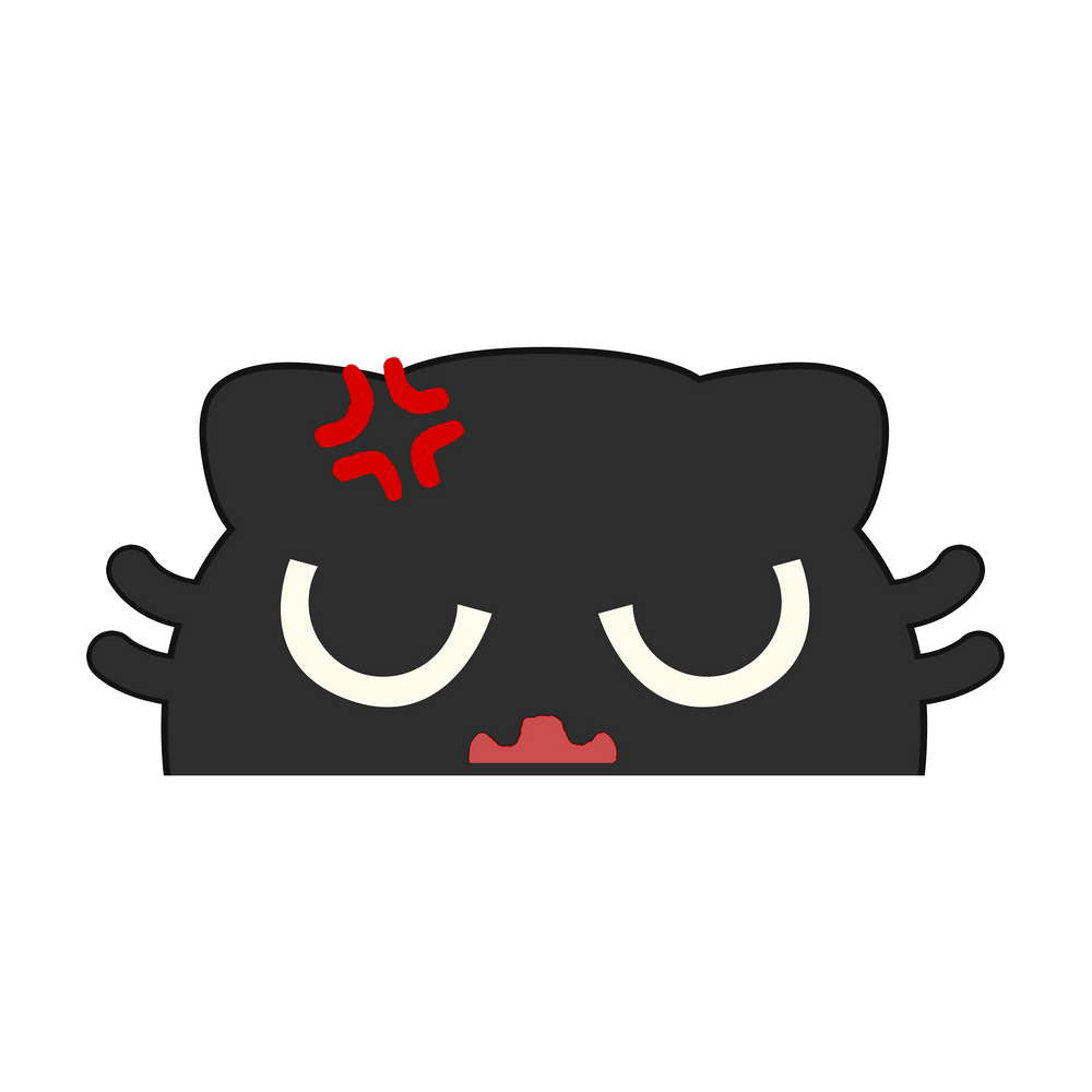 Peeker Angry Black Cat Sticker - Maofriends