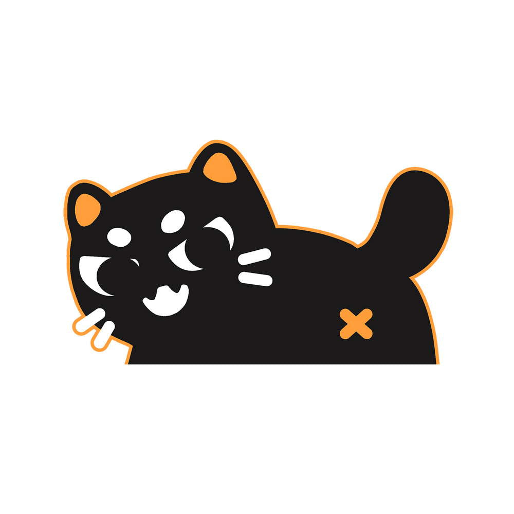 Peeker Butt Black Cat Sticker - Maofriends