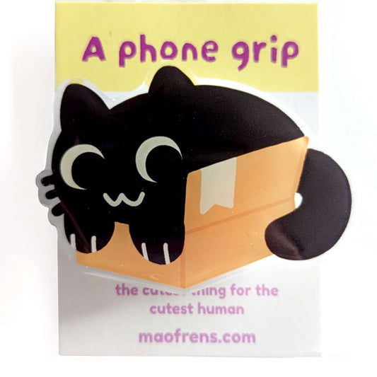 Phone Grip Black Cat Box - Maofriends