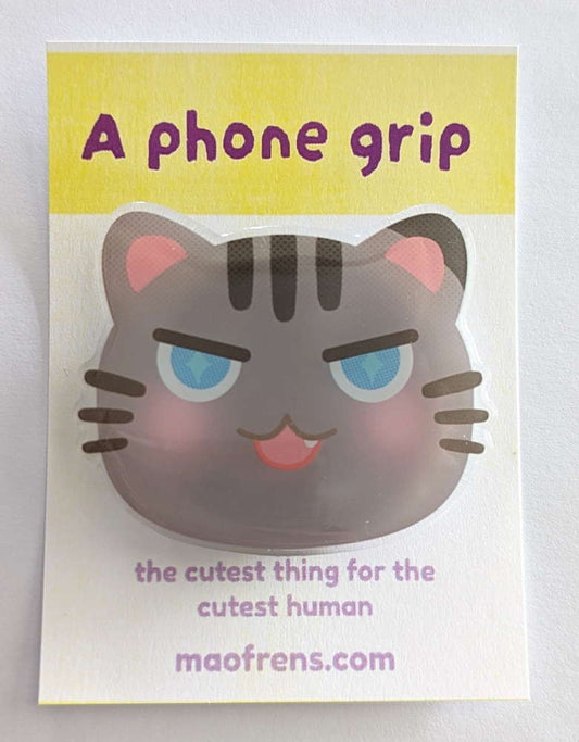 Phone Grip Grey Tabby Cat - Maofriends