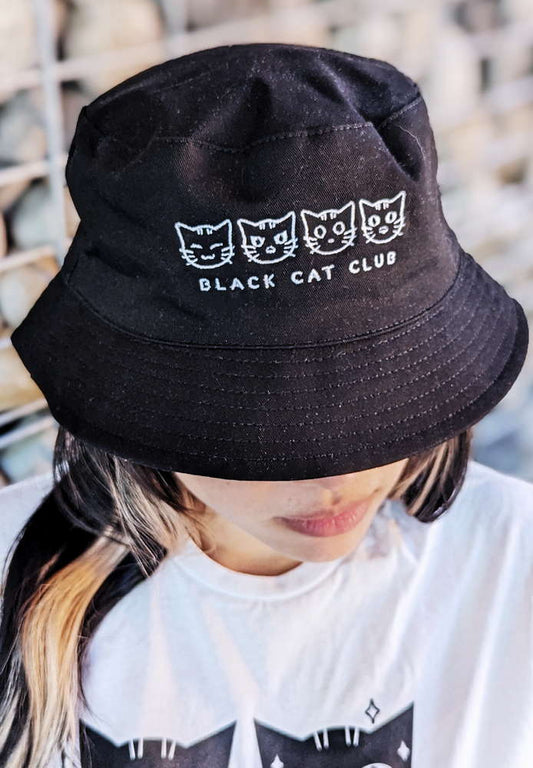Black Cat Club Reversible Bucket Hat - Maofriends