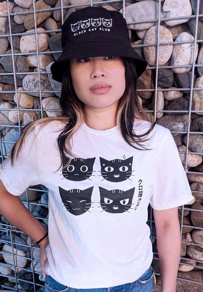 Black Cat Club Reversible Bucket Hat - Maofriends