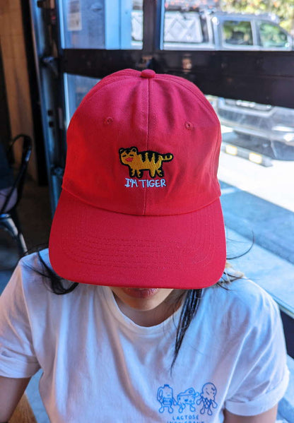 I'm tired Tiger Red Dad Hat - Maofriends