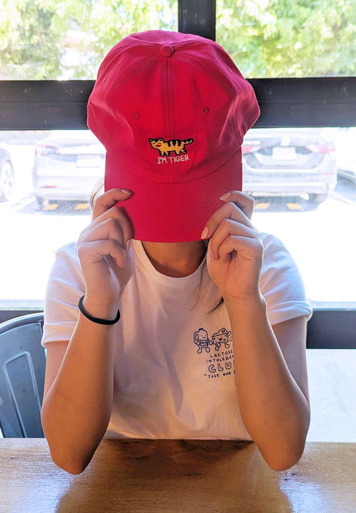 I'm tired Tiger Red Dad Hat - Maofriends