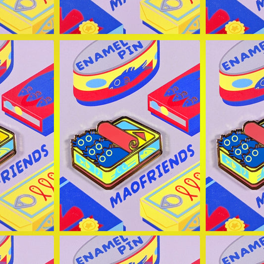 Anchovy Cat Sardine Can Enamel Pin