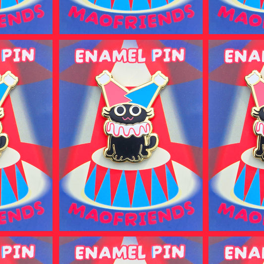 Clown Black Cat Enamel Pin